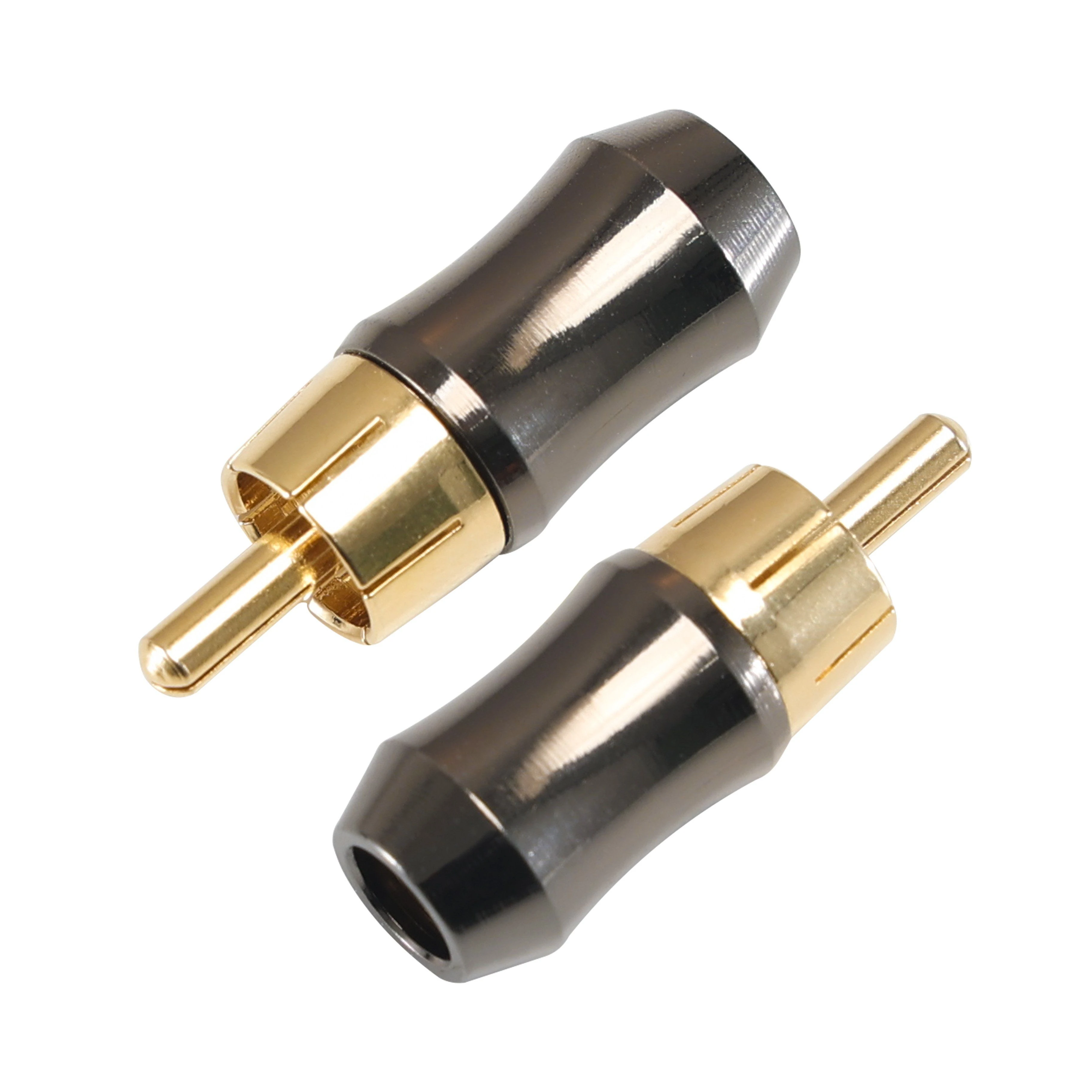 Short RCA Plug Audio Connector Gun Nickel Zinc Alloy for Speaker Cable DIY Soldering