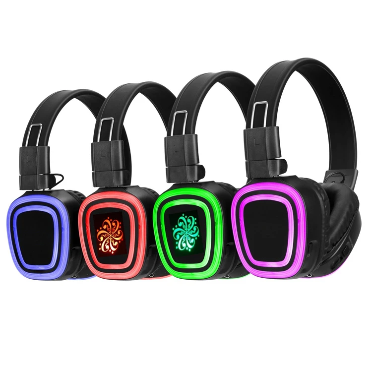 Silent Disco Wireless Headset Factory LED Noise Canceling Party Foldable Wholesale Wireless Headphones