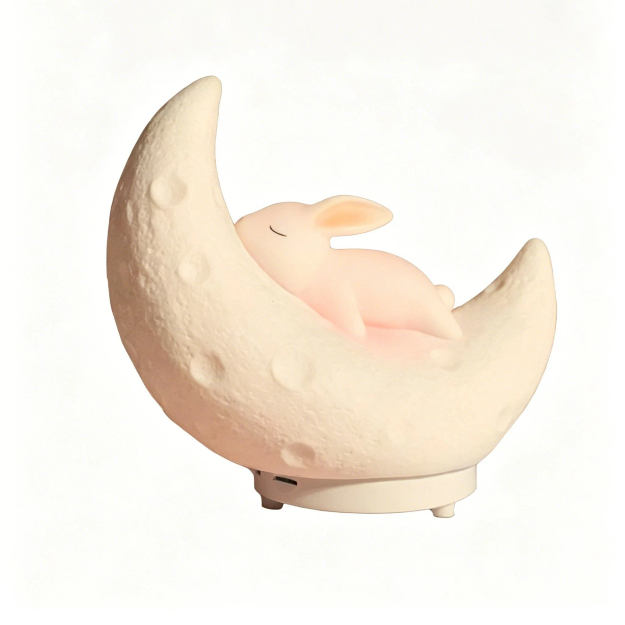 Silicone Soft Touch Rabbit Bluetooth Speaker with 9-Mode Light TF FM for Desk Home