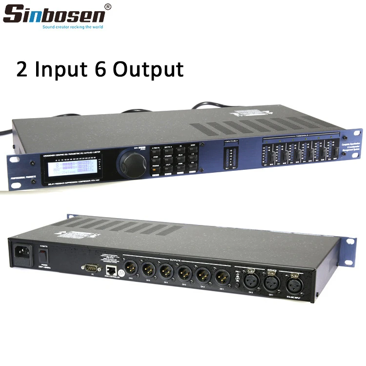 Sinbosen D260 2 Input 6 Output Karaoke Professional Digital Audio DJ Processor
