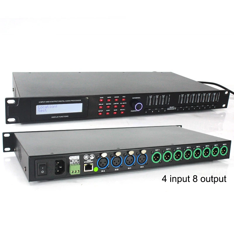 Sinbosen Professional 4 Input 8 Output DSP Audio Processor with 24-Bit Converters