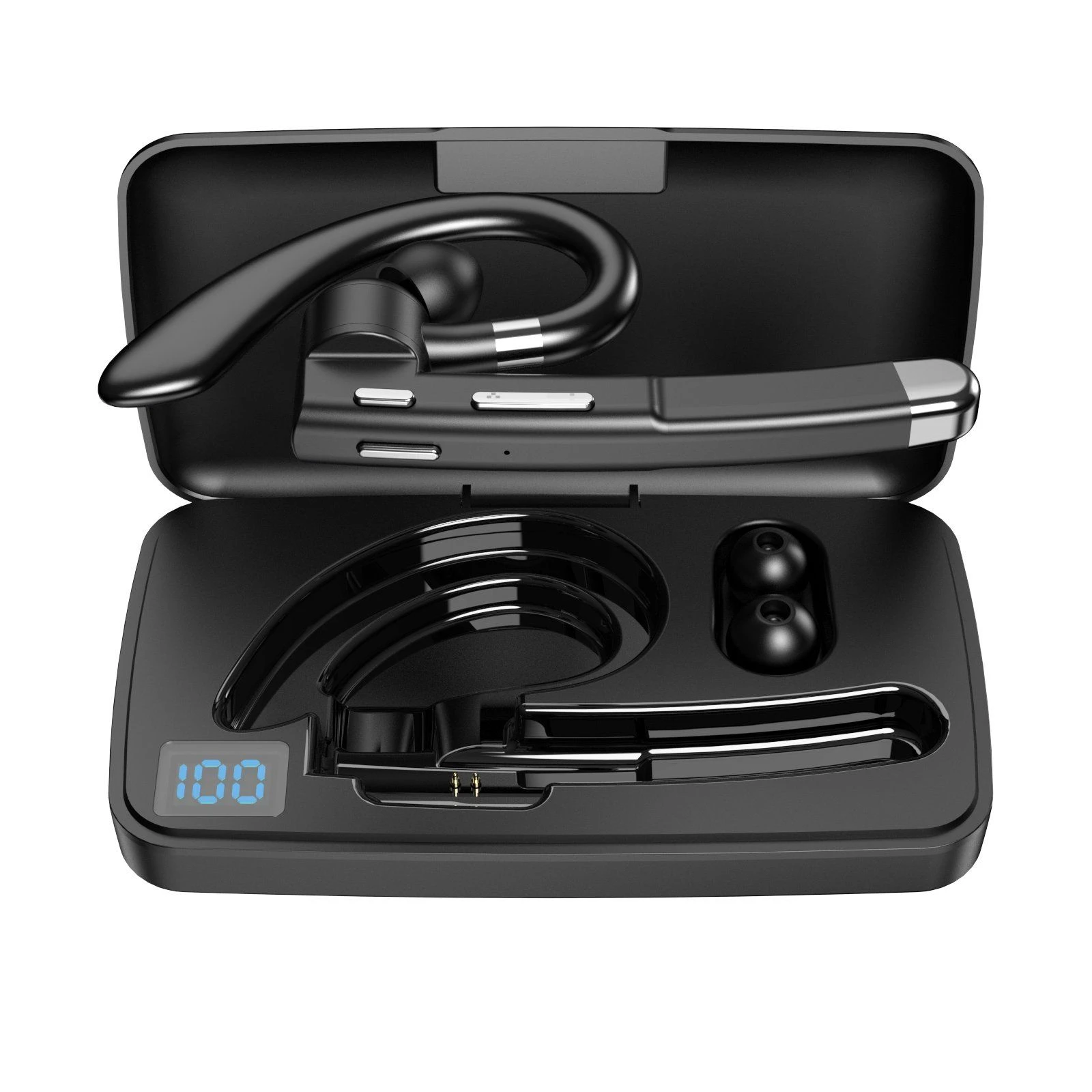 Single-Ear Bluetooth Headset for Call 24-Hour Standby Time Versatile Bluetooth Headset for Hands-Free Driving and Calls