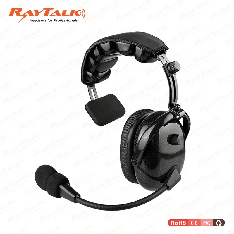 Single Earmuff Carbon Fiber Headset for Motorola