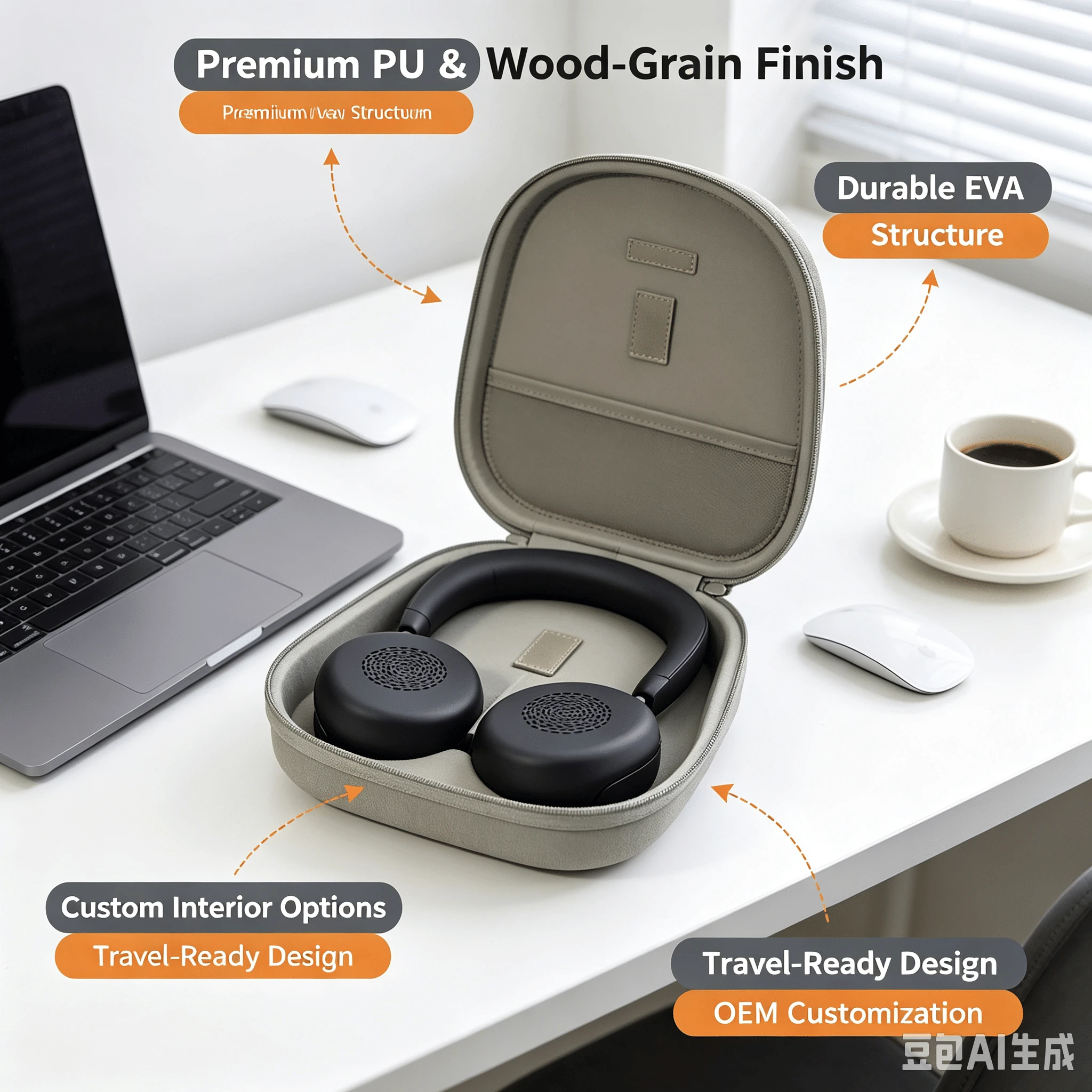 Sleek EVA Hard Headphone Case for Stylish Audio Accessories