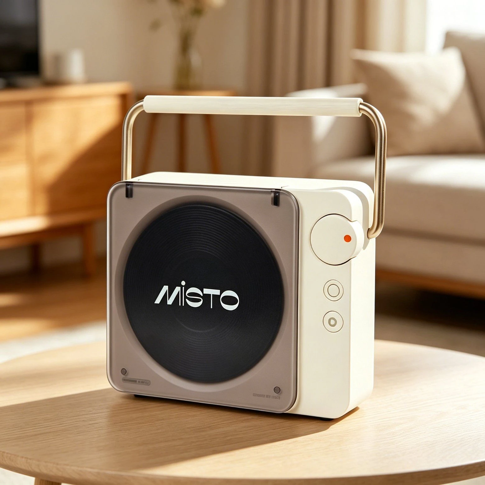 Slim Rotating Vinyl Bluetooth Speaker with USB Charging for Gift