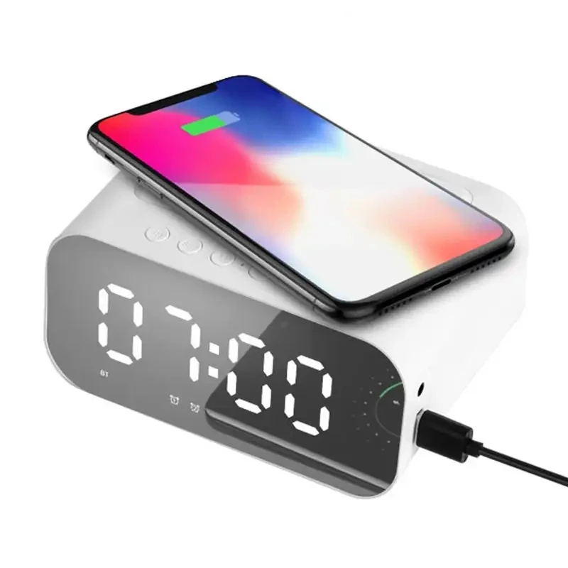 Smart Control Dual Alarm Clock with 15W Wireless Charging Speaker