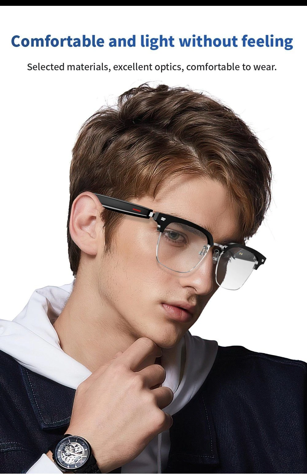 Smart Eyewear Bluetooth Sunglasses Audio Glasses Open Ear Game Glasses-Ai Translation