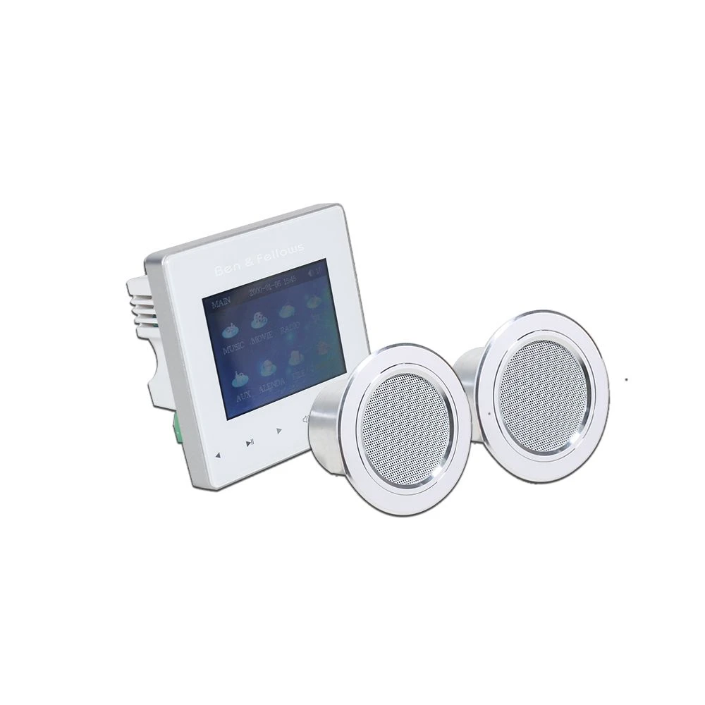 Smart Home Audio Bluetooth 2CH 25W Background Music Systemwall Mount Amplifier Mini Amplicador with 2 PCS 3″ Ceiling Speakers