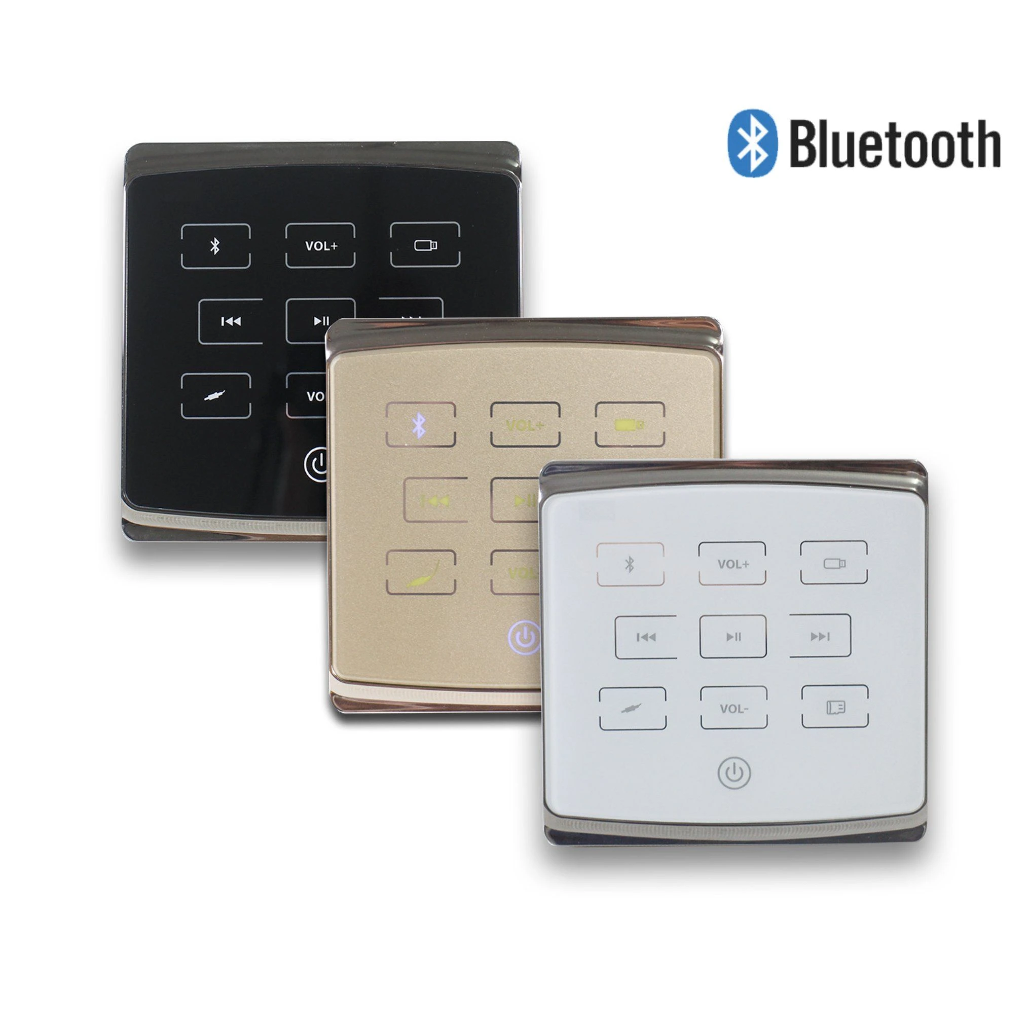 Smart Home Audio System Mini Bluetooth in Wall Mount PA Mixer Amplifier Box 4 Channel 4X25W with USB Can Connect 4-8 Pieces Speaker