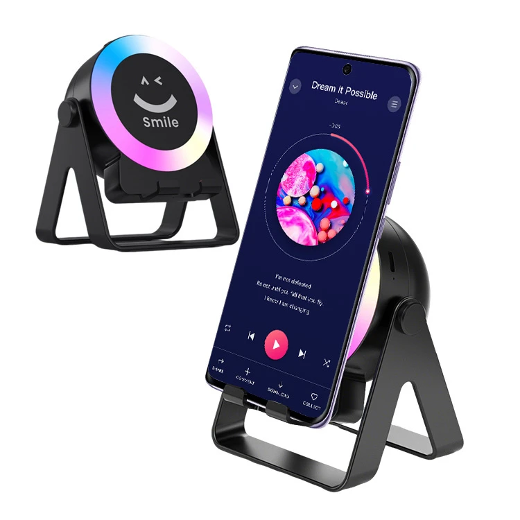 Smart Induction for Bluetooth Speaker with RGB LED Portable Mini Audio Mobile Outdoor