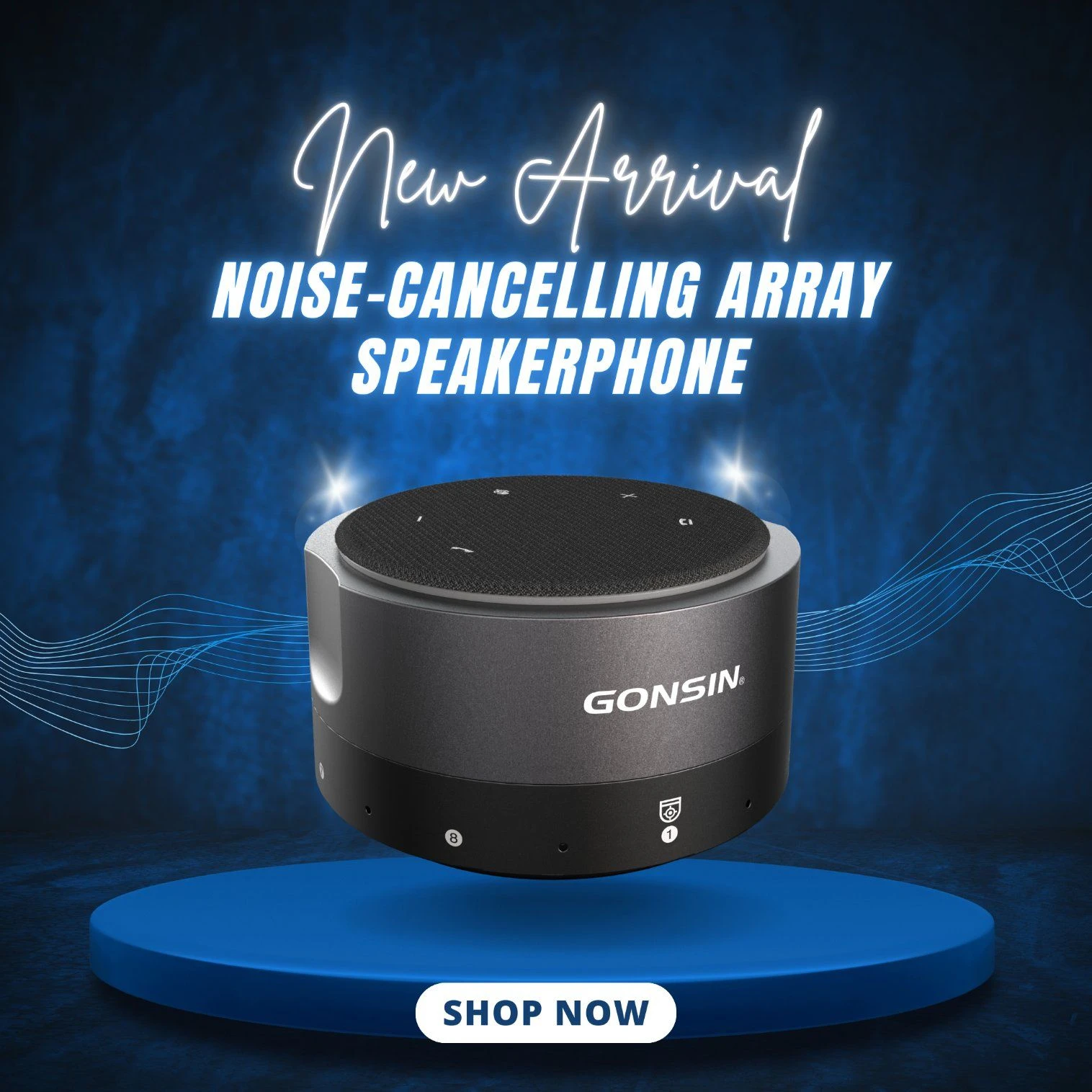 Smart Meeting Speakerphone with Noise Cancellation & Auto-Camera Tracking