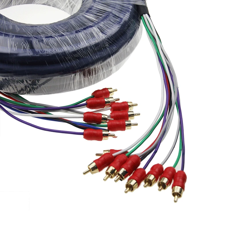 Snake 8 Channel Twisted Pair Male Plug RCA Snake Cable Stereo Audio & Video Car Cables 30FT