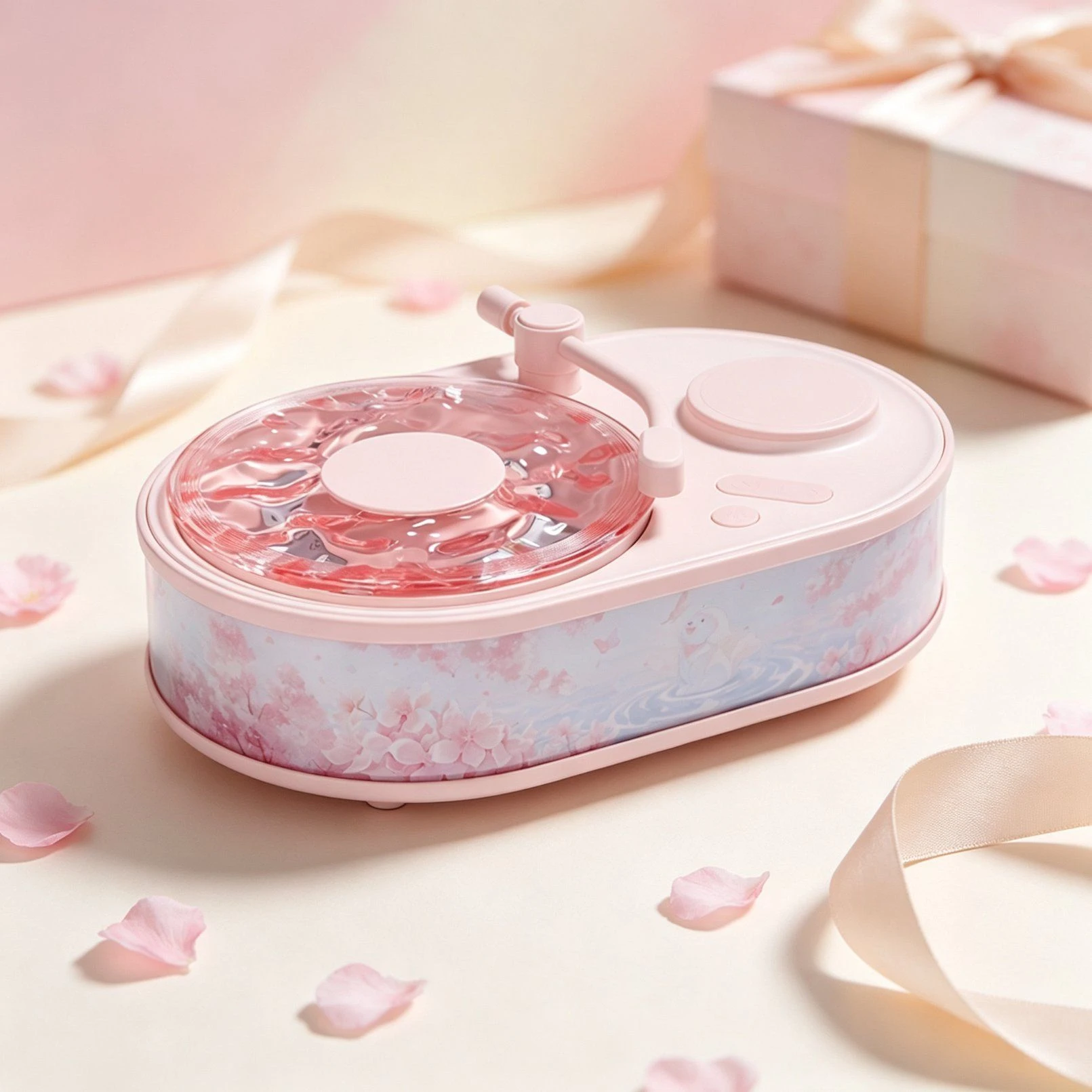 Soft Glow Water Ripple Bluetooth Speaker with Panoramic Audio for Bedroom