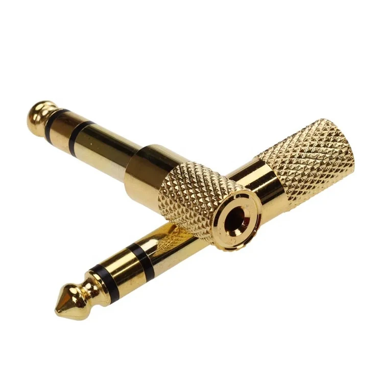 Stereo Audio Adapter Gold-Plated Pure Copper 6.35mm (1/4 Inch) Male to 3.5mm (1/8 Inch) Female Headphone Jack Plug Adapter DC