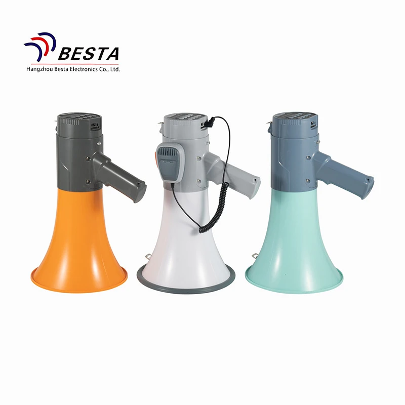 Sturdy Multifunctional Handheld Megaphone with Shoulder Strap and External Microphone