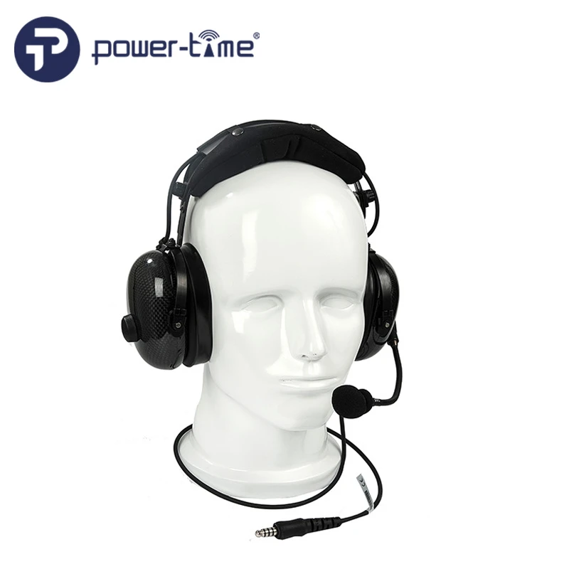 Super-Light Robust Carbon-Fiber Material Nrr25dB Aviation Headset for Helicopter