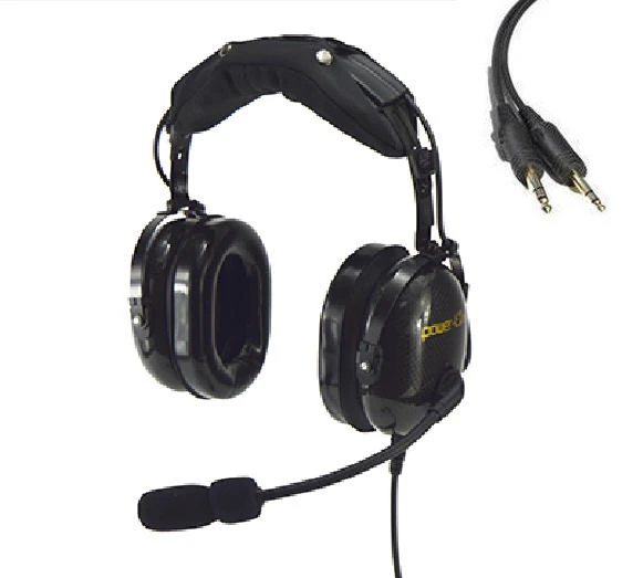 Superlight Carbon Fiber Helicopter Intercom Headset for Aviation Pilots