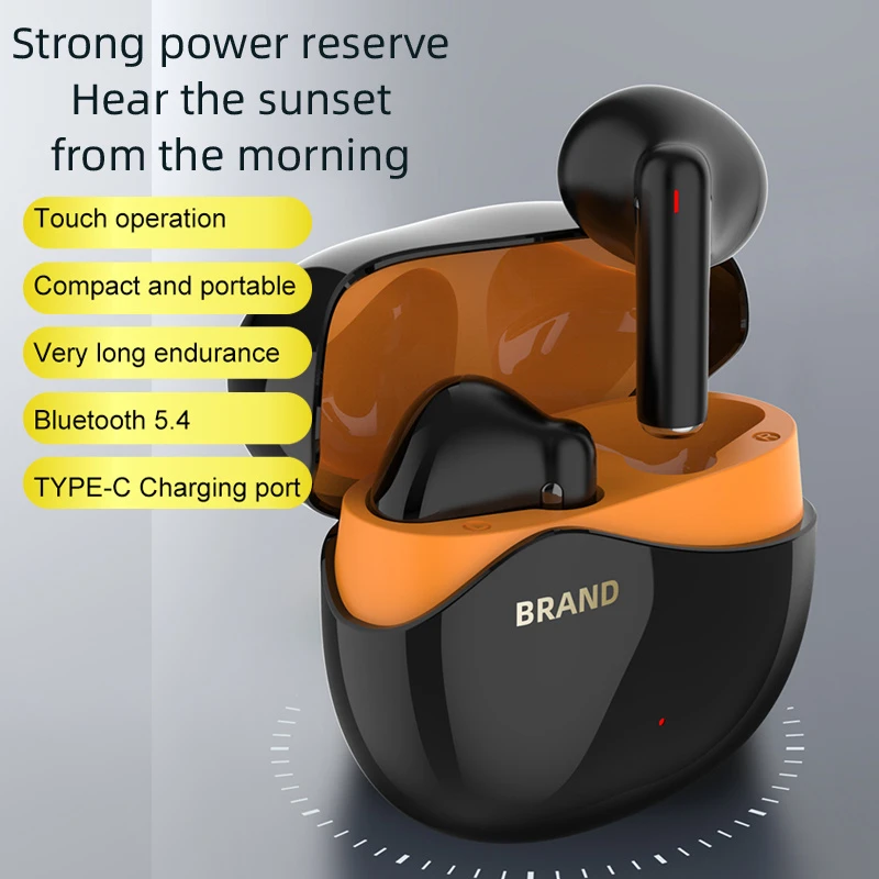 Support Logo OEM Wireless Earphones Touch Operation Bluetooth 5.4 Portable and Light Weight Bluetooth Earbuds