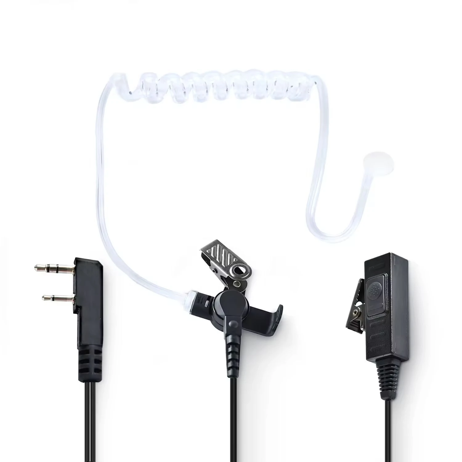 Sustainable Earpiece for 2 Way Radios Big Mic Ptt Kit Headset ABS+PC Material Compatible Walkie Talkie 2-Pin