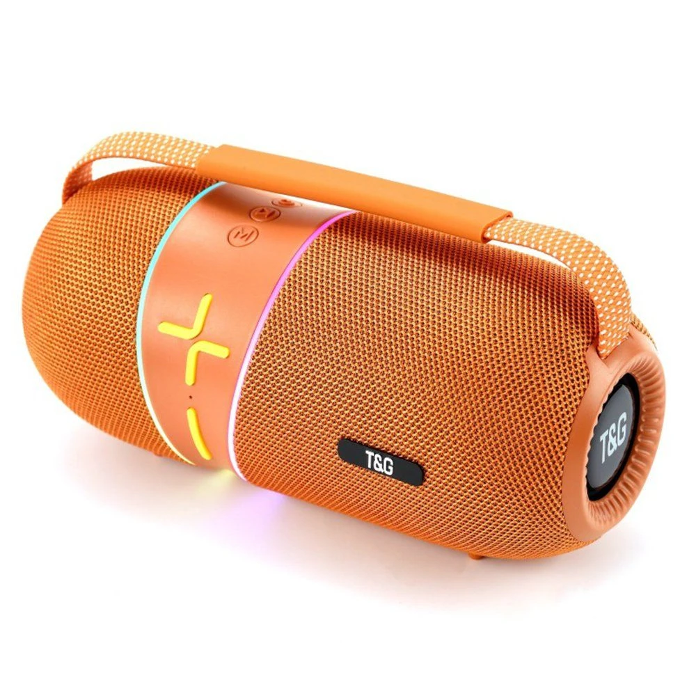T&G Tg707 Portable Wireless Speaker with Handle Bluetooth-Compatible 5.3 Colorful LED Light Tws FM Radio Subwoofer for Outdoor Sports