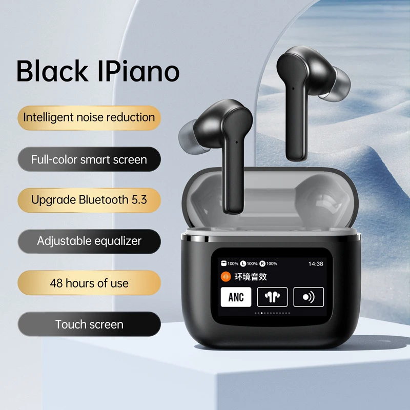 T68 PRO Anc Enc Wireless Headsets Noise Cancellation Screen Display Control True Wireless Stereo Bt Earphones