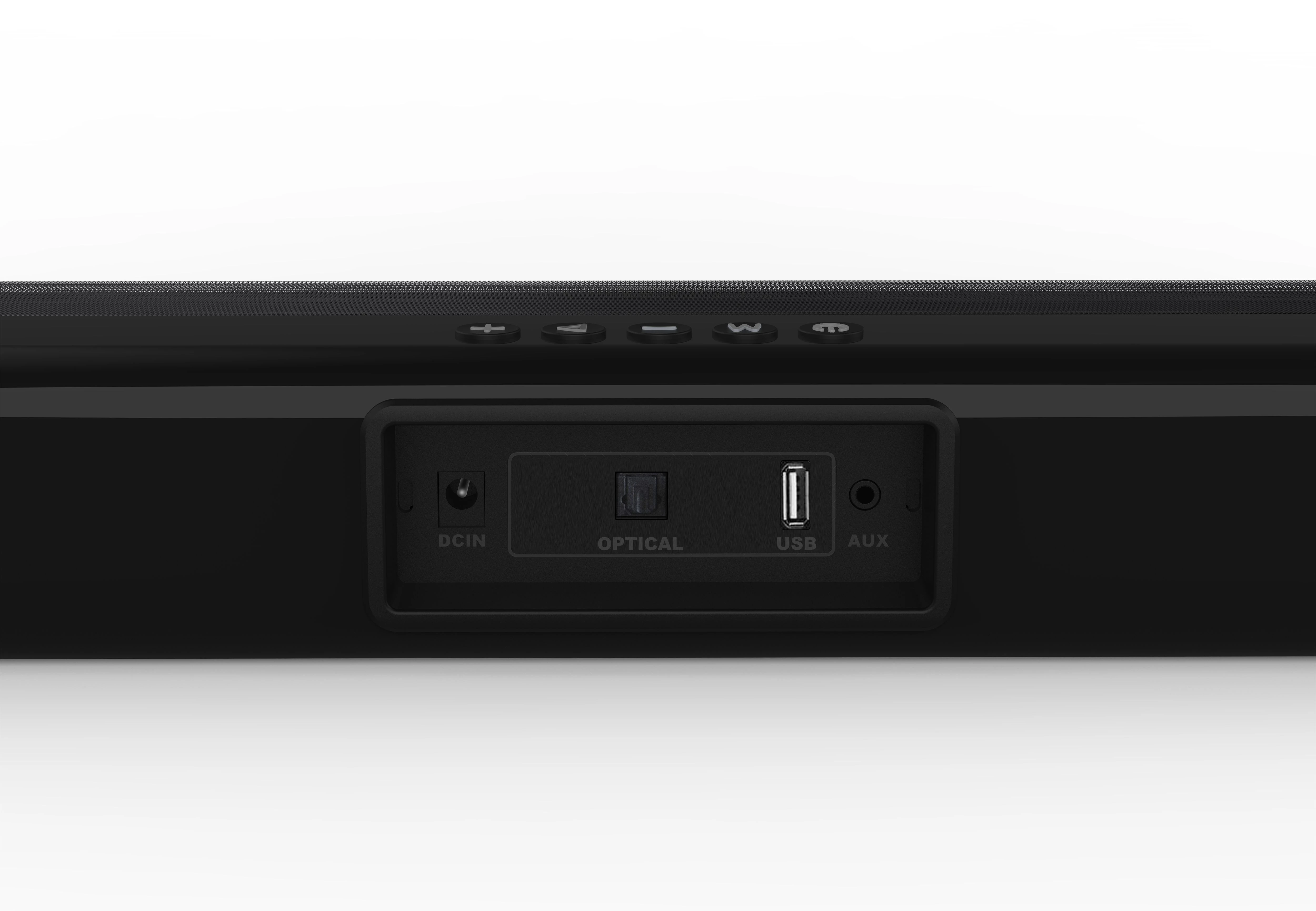 TV Speaker-All-in-One Sound Bar with Bluetooth, Optical, USB & Aux Playback – Speaker with 120W Power & Super Bass – Button & Remote Control, Batteries Included