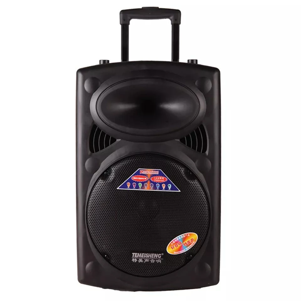 Temeisheng Power Speaker 12″ Woofer with Tweeter Bluetooth Trolley Wireless Karaoke Audio Box with Microphone Portable a 297L