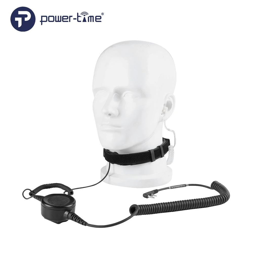 Throat Bone Conduction Microphone Headset with Big Ptt