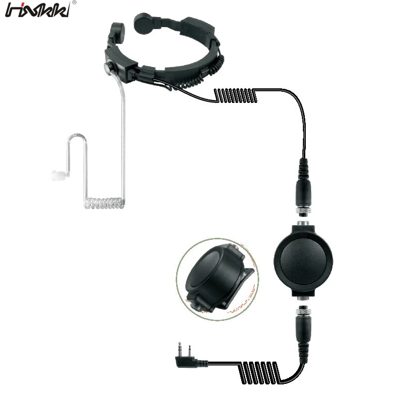 Throat Microphone Headset for Two Way Radio Walkie Talkie