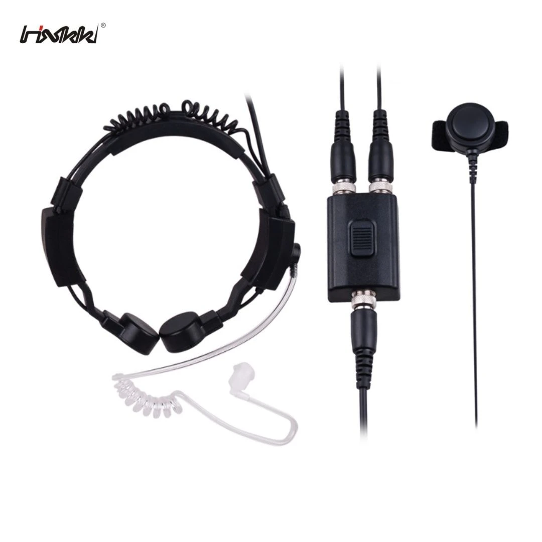 Throat Ptt Microphone Headset with Clear Tube for Walkie and Talkie