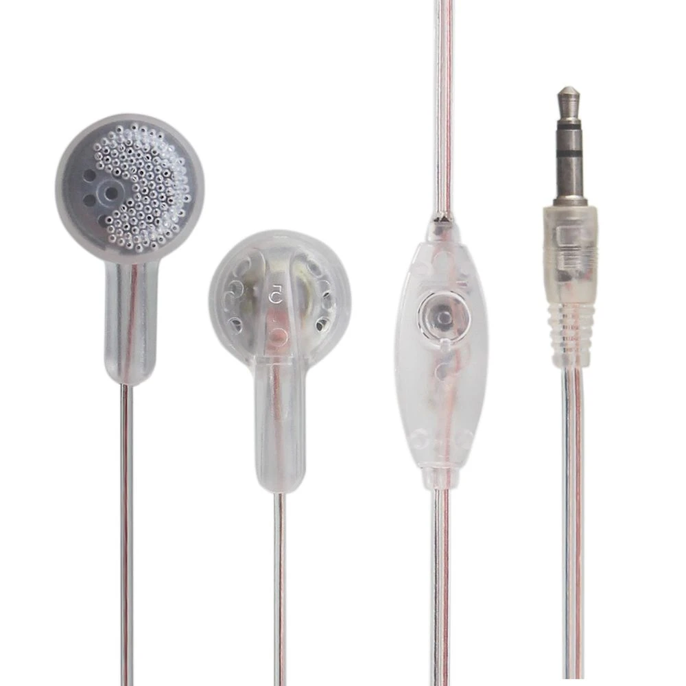 Top Seller 100% QC Check High Quality Transparent Wired Earphone with Microphone Clear Earbud Headphone