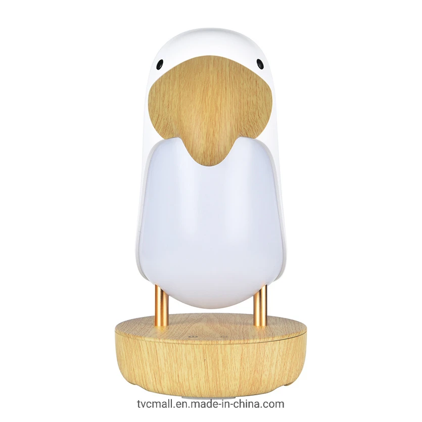 Toucan Bird Bluetooth Speaker Night Light Stepless Dimming LED Breathing Light Table Lamp – White