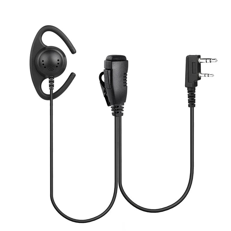 Tour Guide System Ear Hook Earphone with Mic Noise-Canceling Telephone Headset for Walkie Talkies 2 Pin