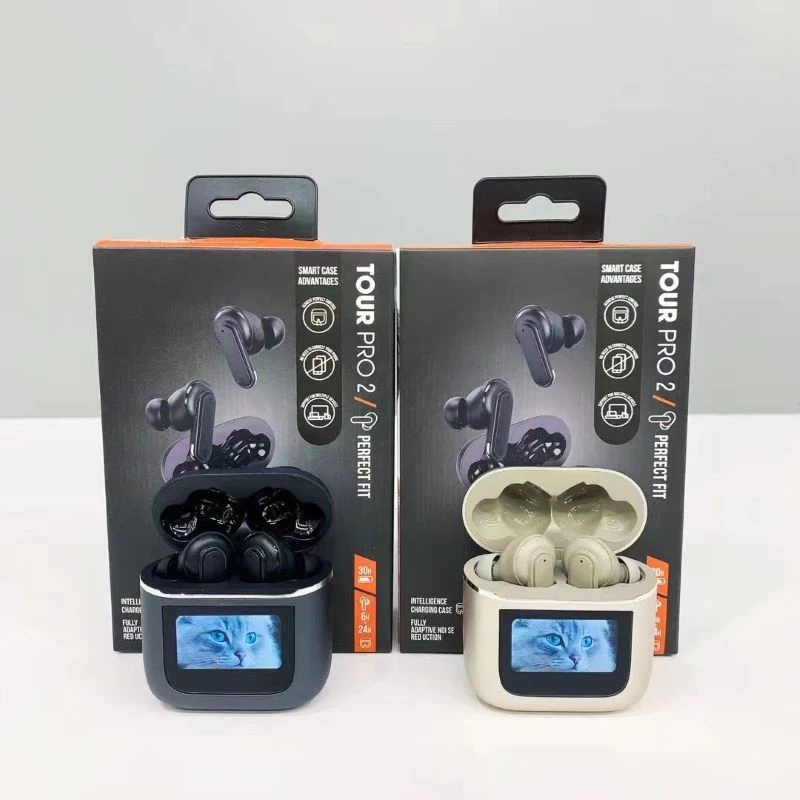 Tour PRO2 Wireless Earphones Touch Screen Anc Noise Canceling Hi-Fi Stereo Bass Earbuds Smart Sports Tws Headphones
