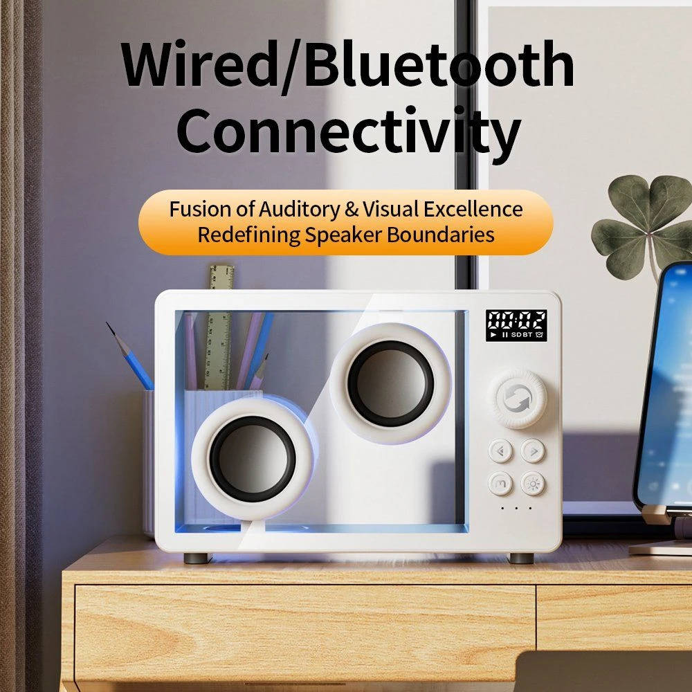 Transparent Bluetooth Speaker RGB Cool Lighting Stunning Clear Design Portable Wireless Stereo Speaker