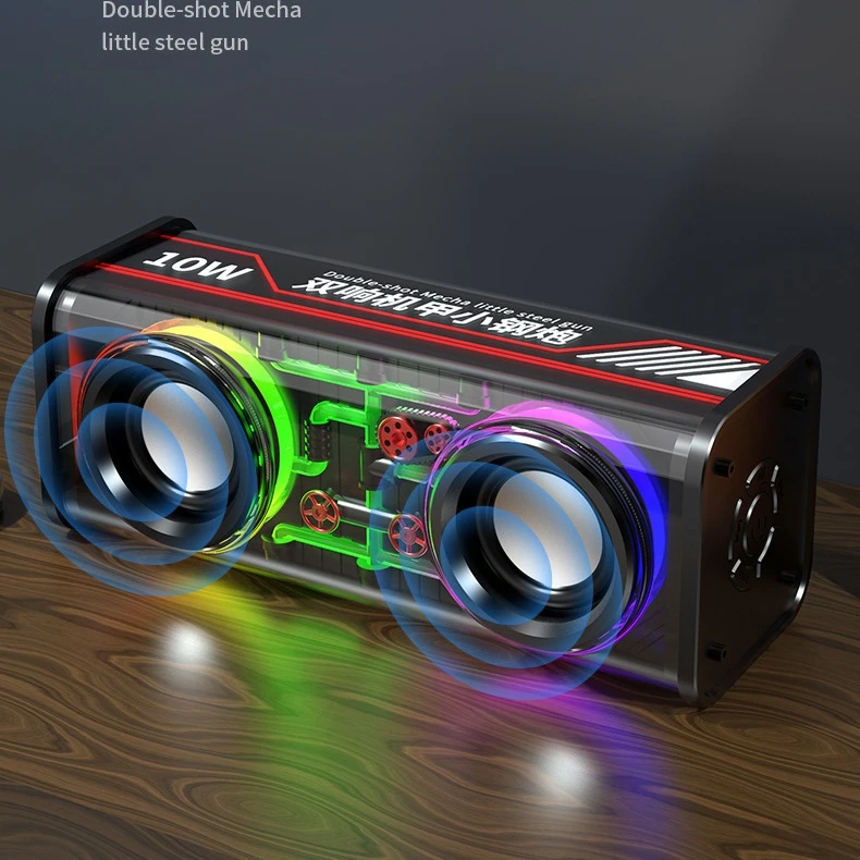 Transparent Mecha Bluetooth Speaker with 3h Playback Time