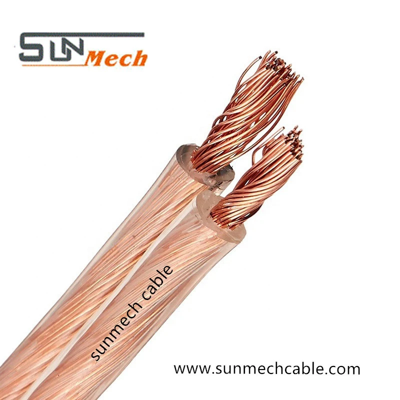 Transparent Speaker Cable Audio Cable Flexible Cable Wire Red&Black PVC 14AWG 16agw 18AWG 20AWG 22AWG 24AWG 26AWG Speaker Wire