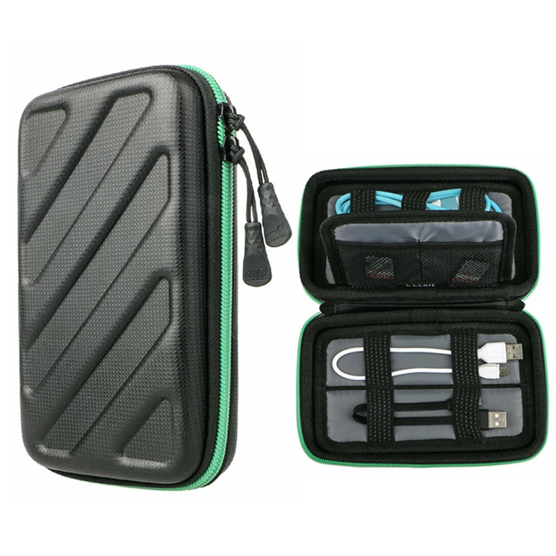 Travel Tool Electronics Accessories EVA Cable Storage Gadget Bag USB Cable Organizer Case