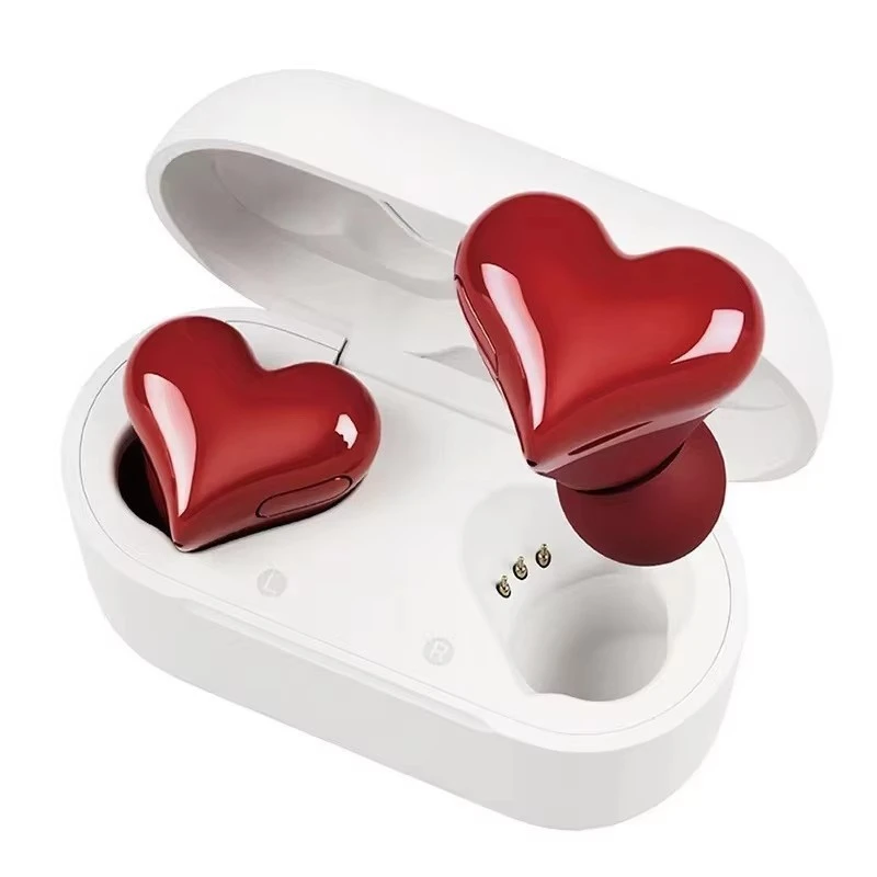 Trending Waterproof Heart-Shaped Wireless Earphones Noise Canceling Mini Earbuds for Travel Girls’ Heartbuds Heart Wireless
