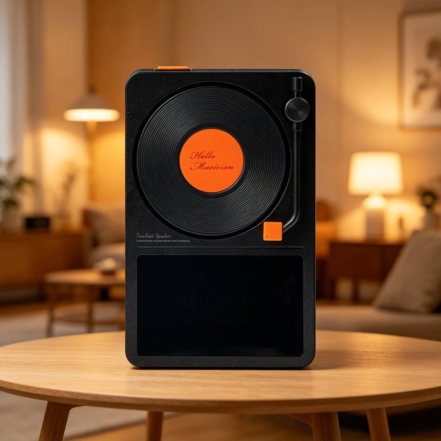 Turntable Design Bluetooth Speaker with Temperature Display for Desk