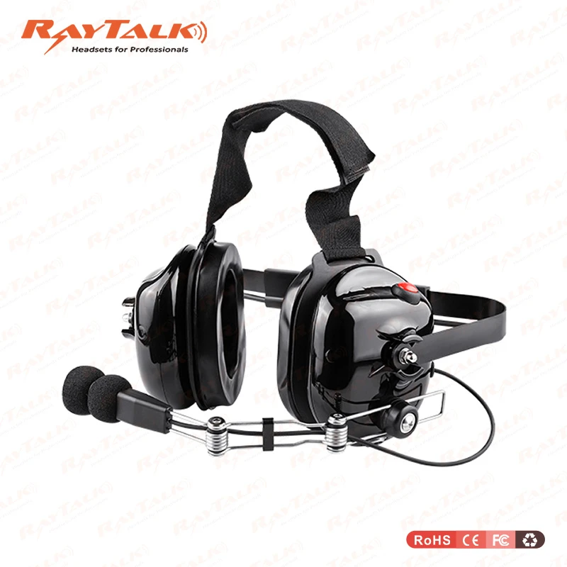 Two Way Radio Heavy Duty Headset with Interchangeable Boom Microphone for Motorola/Kenwood/Icom/Vertex (B-51)