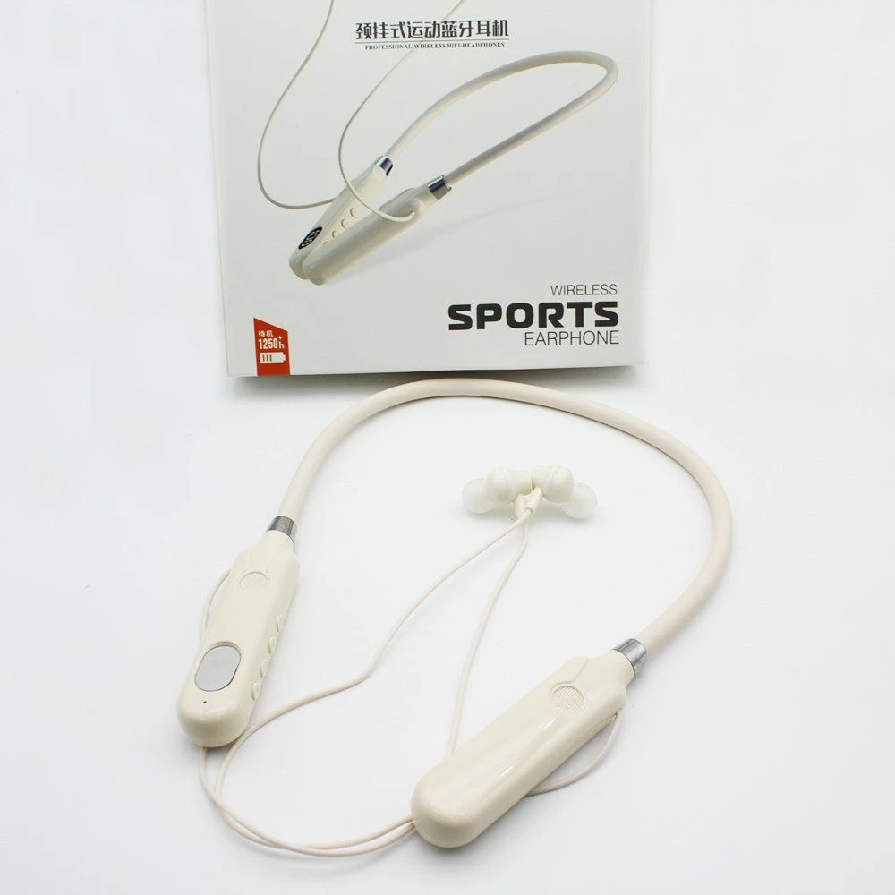 Tws Bt-12 Beige Earbuds Wireless Earbuds Neck-Mounted Sports Wireless Earphones
