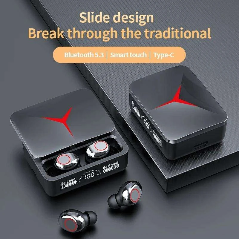 Tws Earphones with HiFi Wireless 5.3 Waterproof LED in-Ear Touch Control Type-C Charging Box New M90 PRO
