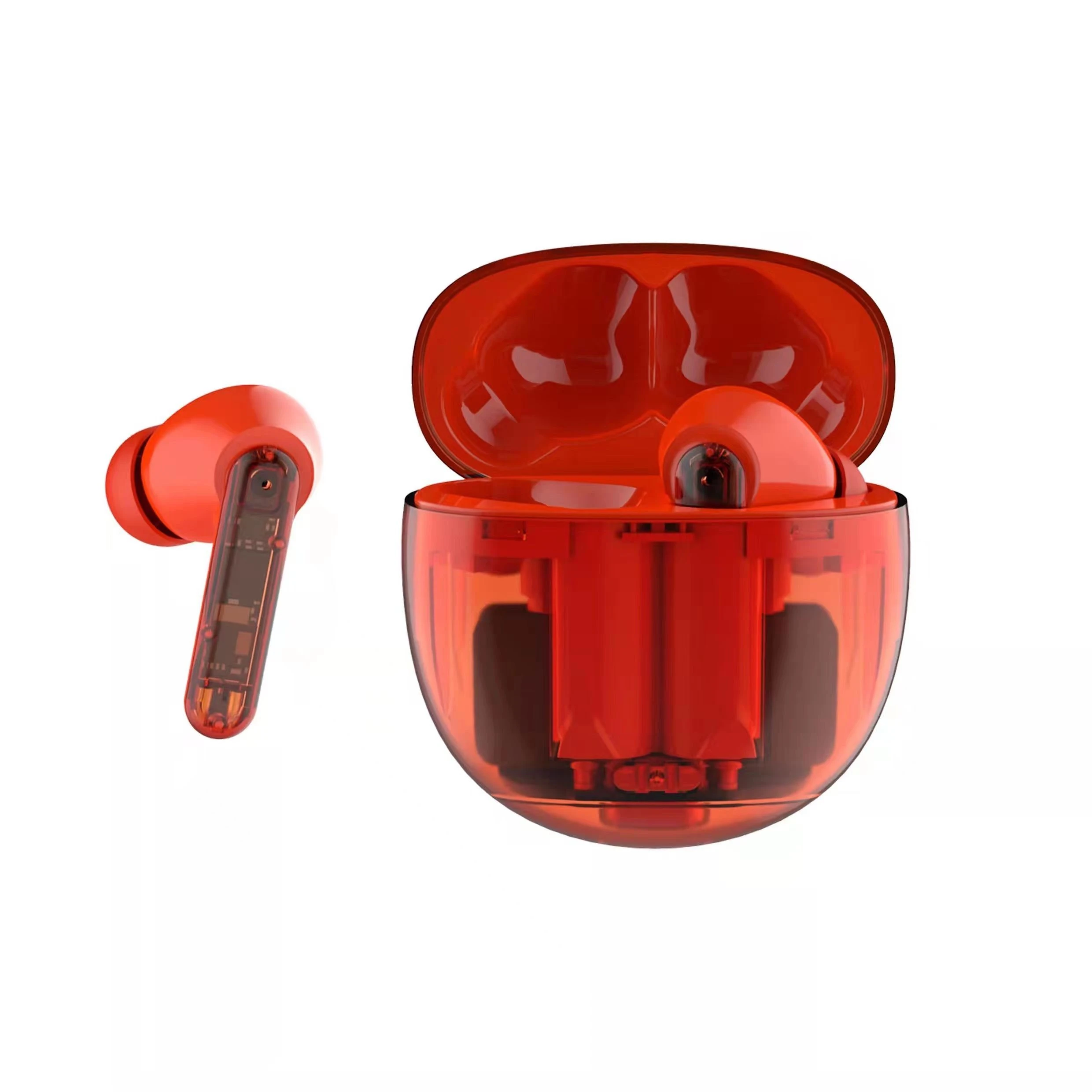 Tws Good Looking Earphone S6se Headphone Headset Wireless Stereo Earphone with Intelligent LED Power Display Transparent PC Fall Proof