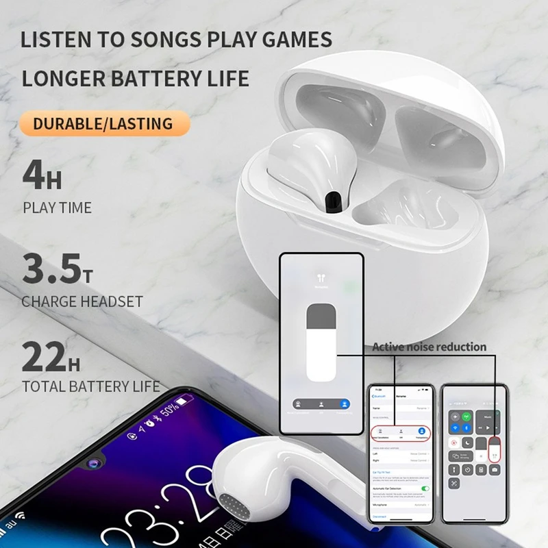 Tws PRO6 Premium Touch Control Bluetooth 5.0 Wireless Headset