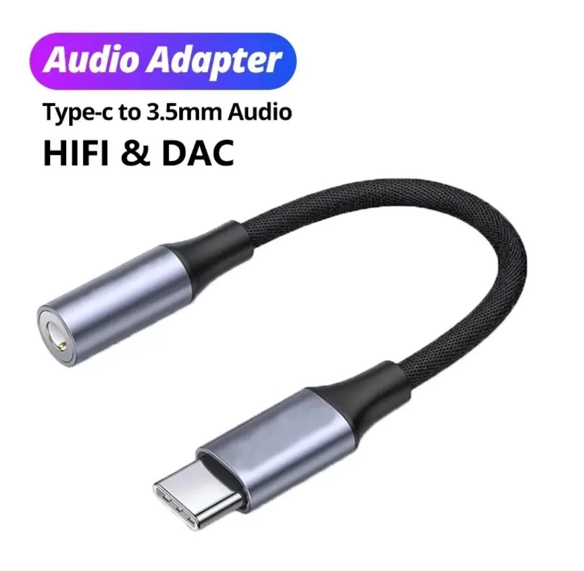 Type-C Earphone Adapter Cable USB-C to 3.5mm Headphone Audio Mobile Converter