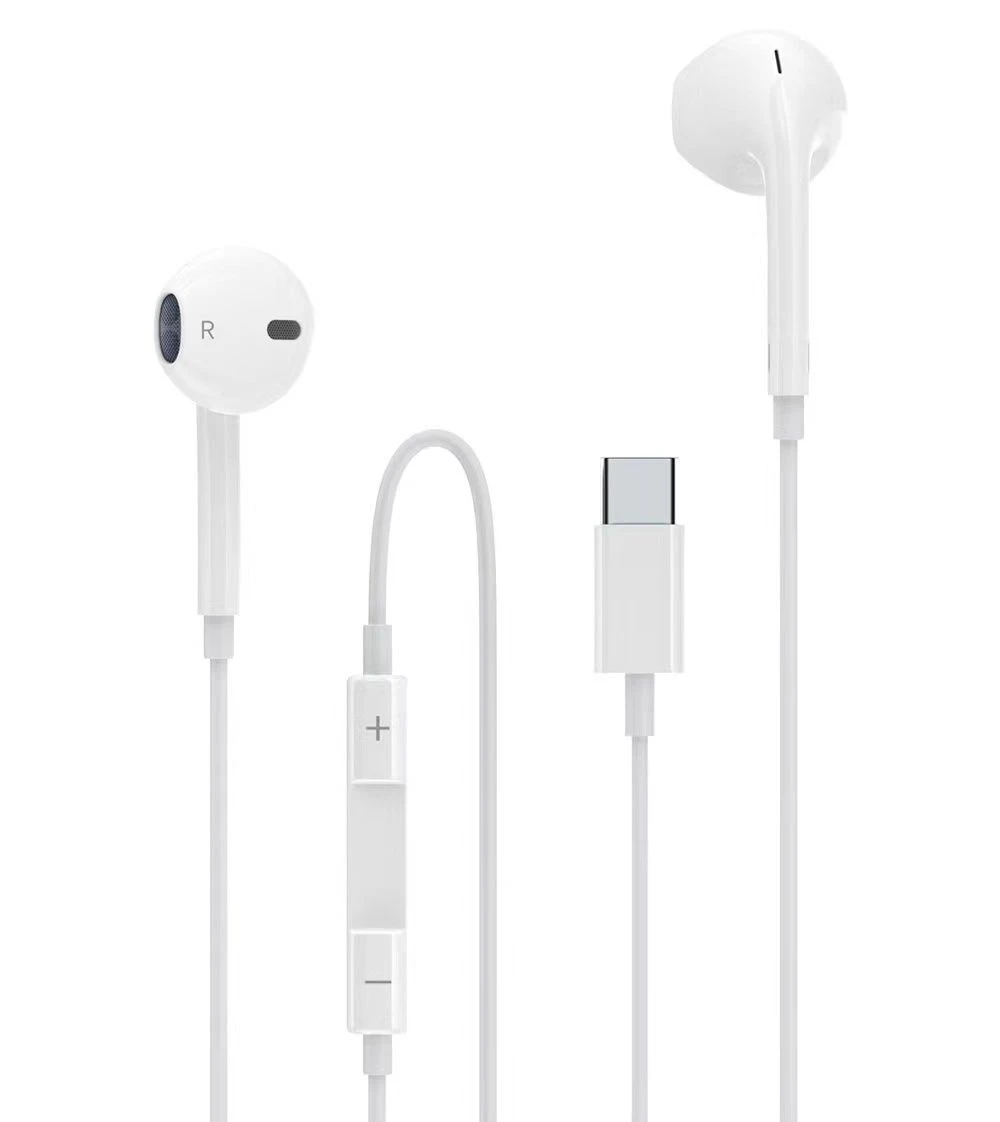 Type-C Earphones TPE Headsets Handsfree Stereo in-Ear Wired Earphone