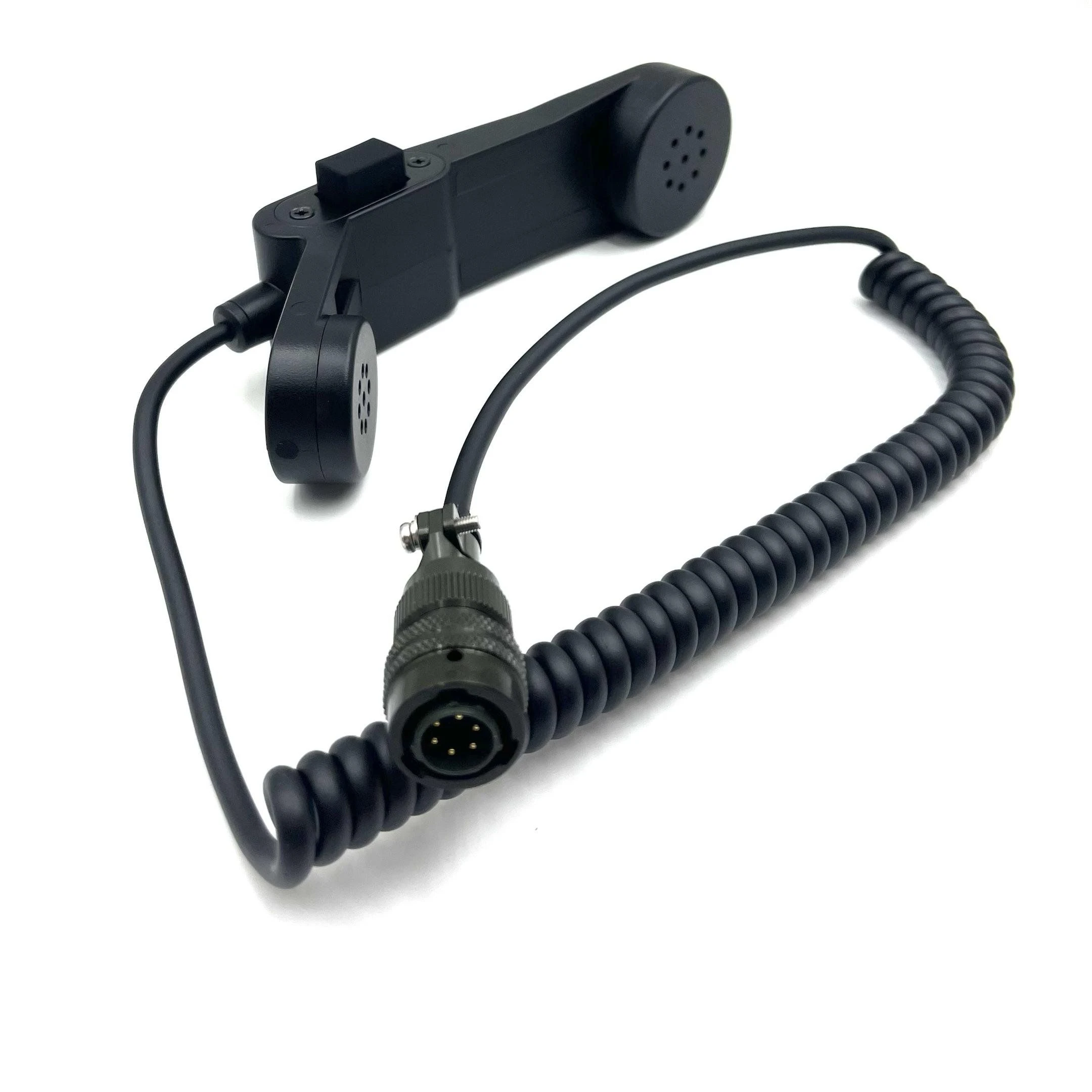 U329 6 Pins Connector Handheld Handset with Ptt Microphone Coil Cord for Two Way Radio Use