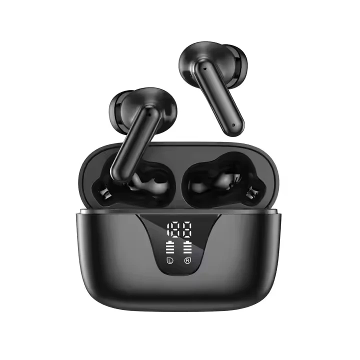 USA and EU Ancwireless Earphones with Noise Canceling Sports Earbuds, Intelligent LCD Touch Screen Microphone, Fast Charging V8