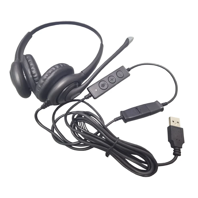 USB Headset with Microphone Noise Canceling PC Headphone for Call Center Office Computer Business Meeting Microsoft Team